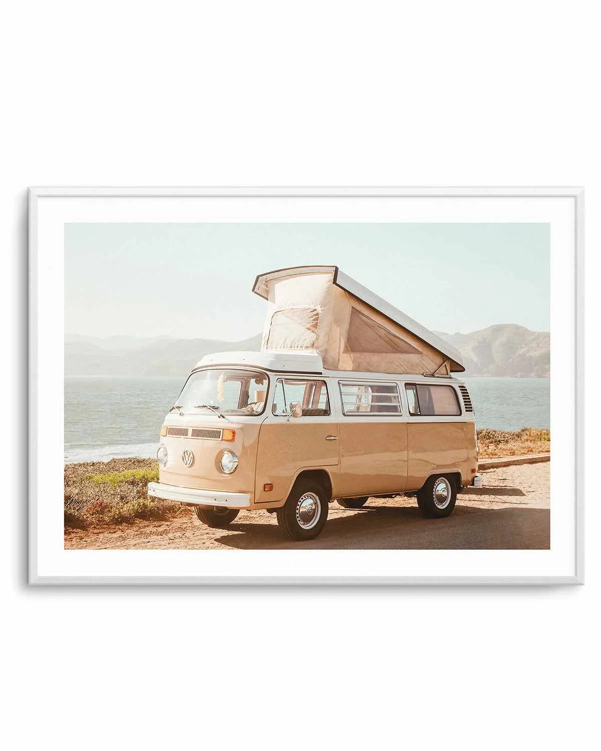 Kombi Beach Camper LS by Caleb Morris Art Print from Olive et Oriel where you can shop wallpaper and artworks online