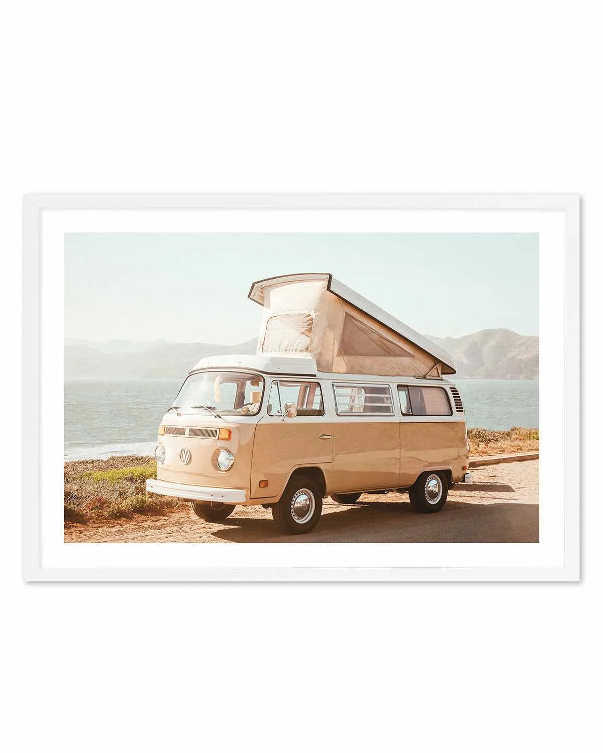 Kombi Beach Camper LS by Caleb Morris Art Print from Olive et Oriel where you can shop wallpaper and artworks online