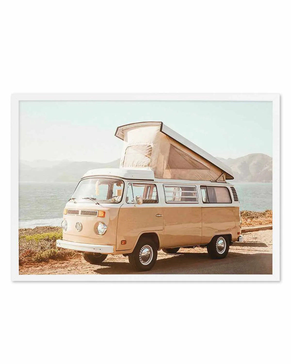 Kombi Beach Camper LS by Caleb Morris Art Print from Olive et Oriel where you can shop wallpaper and artworks online