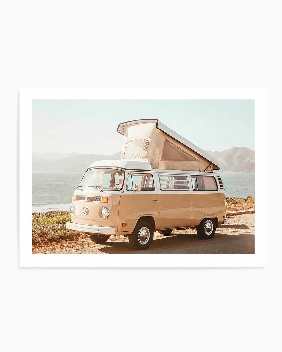 Kombi Beach Camper LS by Caleb Morris Art Print from Olive et Oriel where you can shop wallpaper and artworks online
