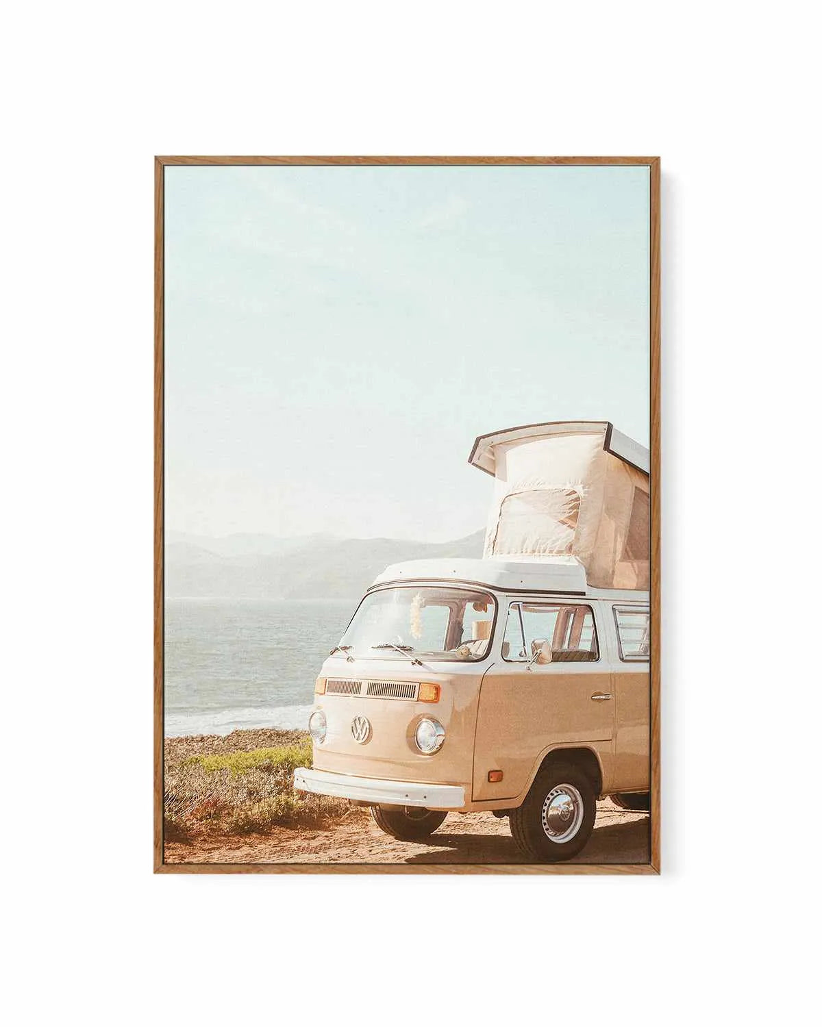Kombi Beach Camper PT by Caleb Morris | Framed Canvas Art Print from Olive et Oriel where you can shop wallpaper and artworks online