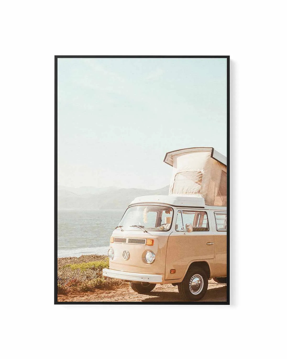 Kombi Beach Camper PT by Caleb Morris | Framed Canvas Art Print from Olive et Oriel where you can shop wallpaper and artworks online