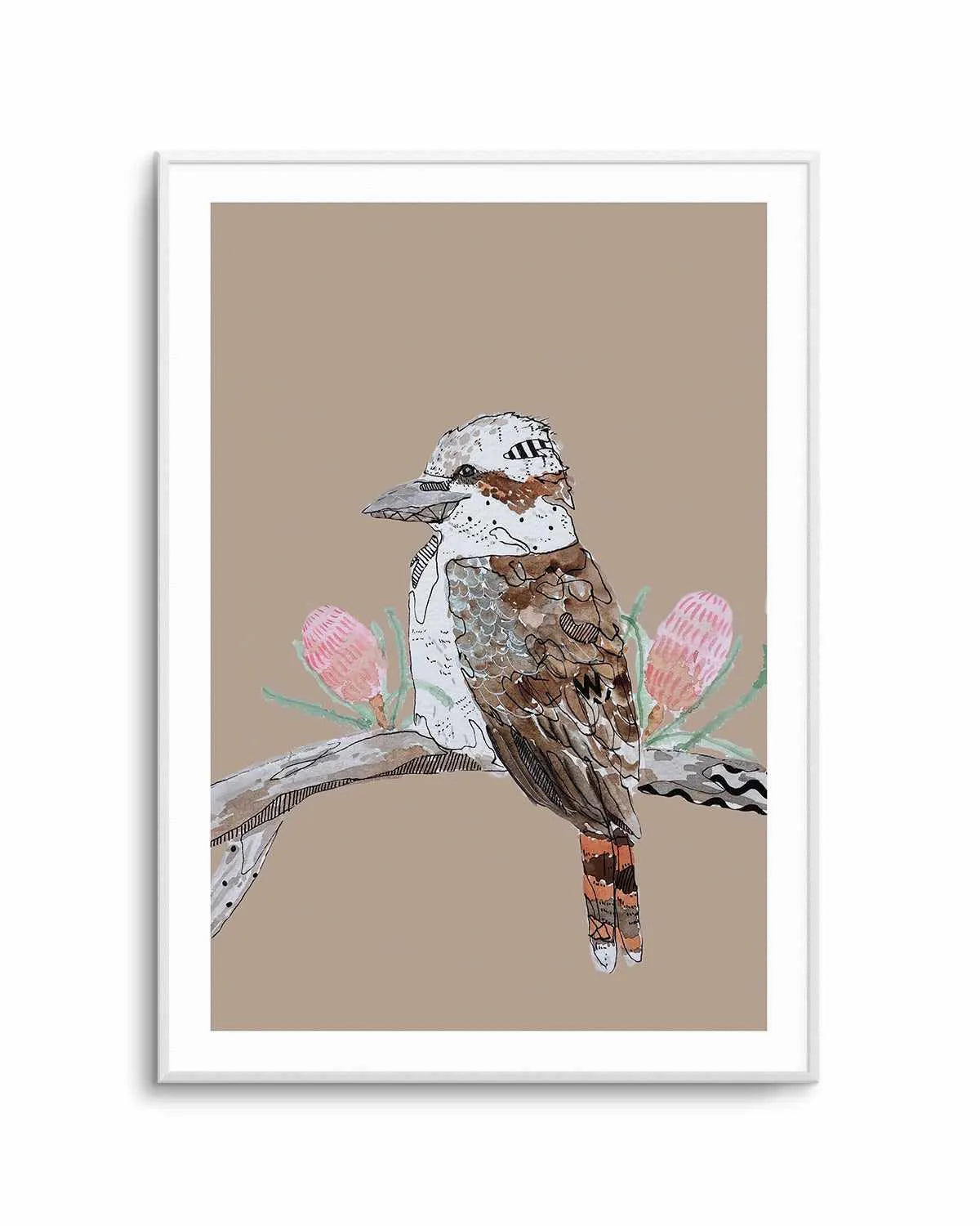 Kookaburra Beige by Maku Fenaroli | Art Print from Olive et Oriel where you can shop wallpaper and artworks online