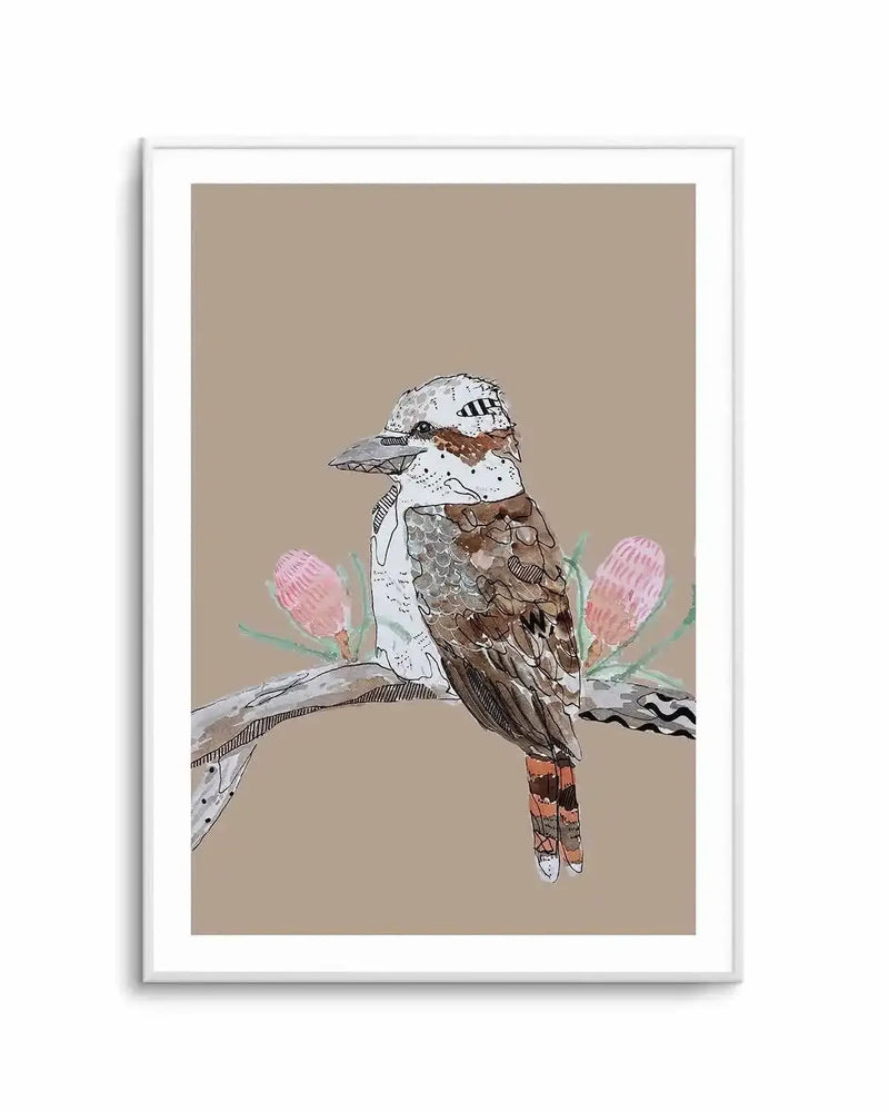 Kookaburra Beige by Maku Fenaroli | Art Print from Olive et Oriel where you can shop wallpaper and artworks online