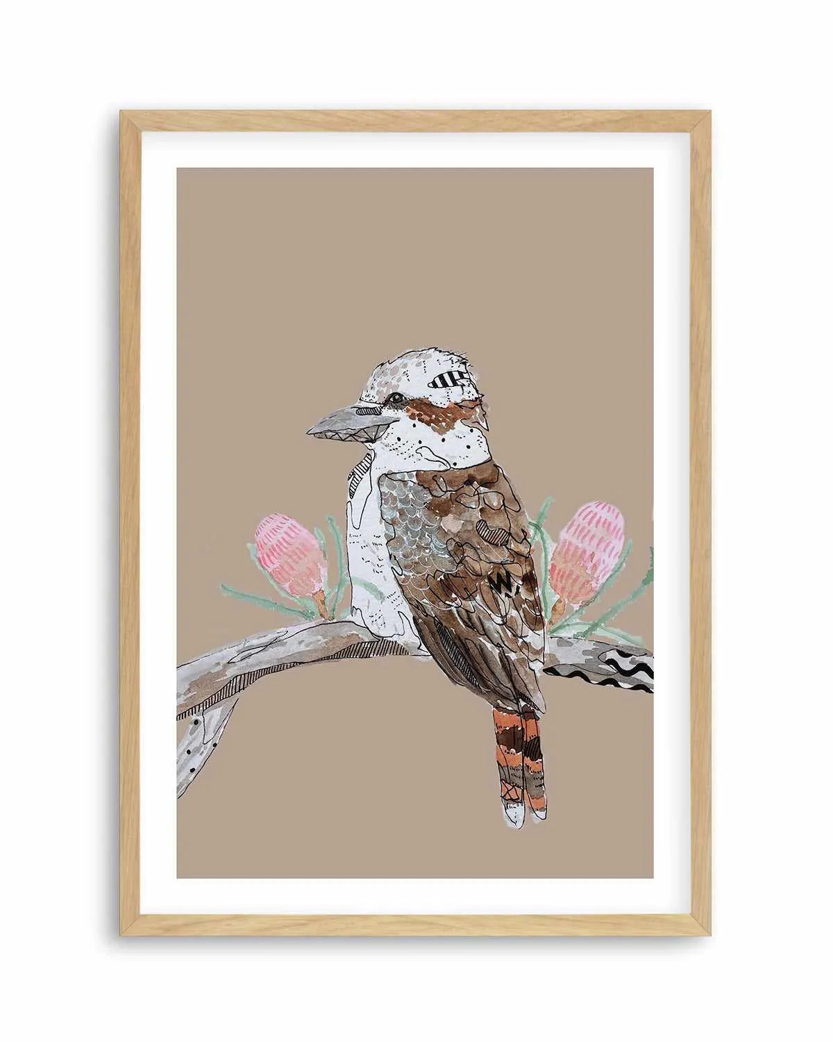 Kookaburra Beige by Maku Fenaroli | Art Print from Olive et Oriel where you can shop wallpaper and artworks online