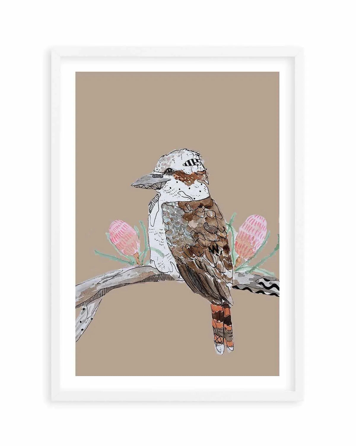 Kookaburra Beige by Maku Fenaroli | Art Print from Olive et Oriel where you can shop wallpaper and artworks online