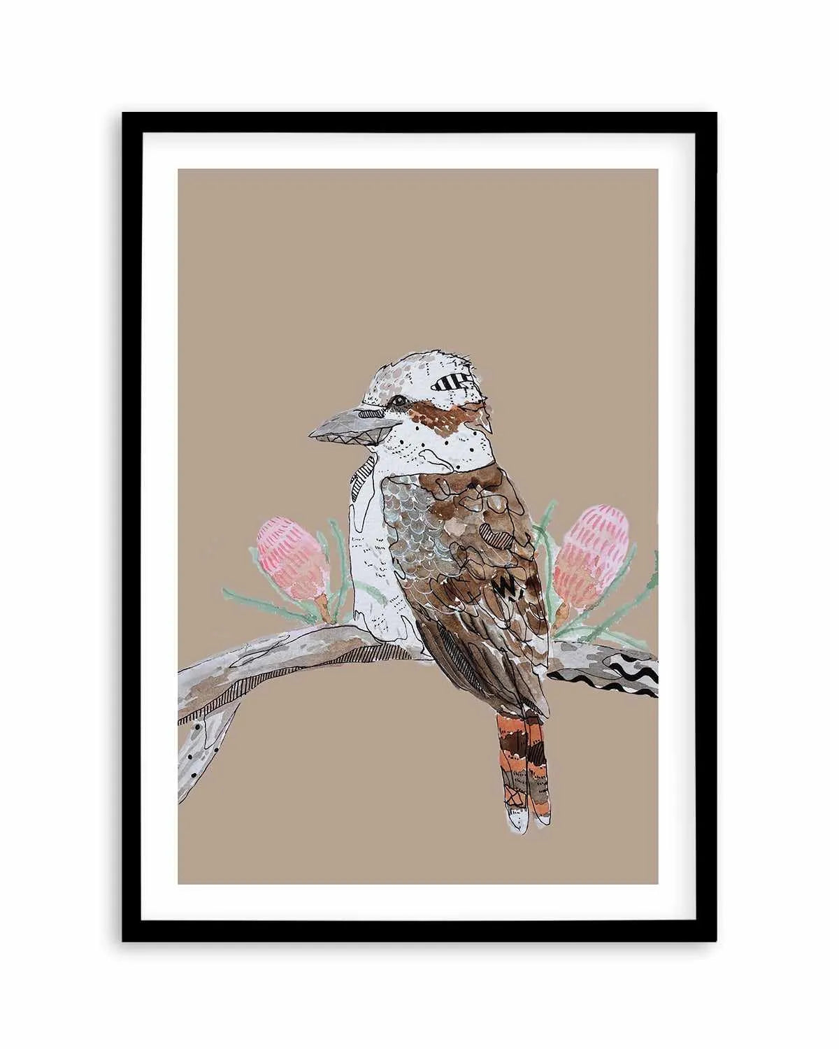 Kookaburra Beige by Maku Fenaroli | Art Print from Olive et Oriel where you can shop wallpaper and artworks online