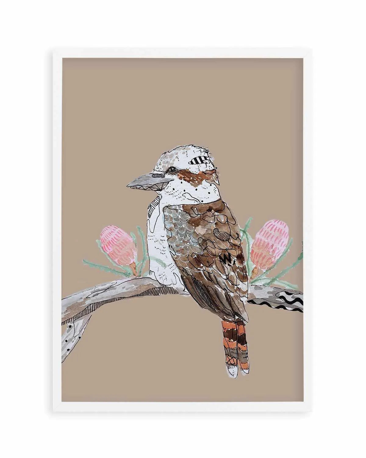 Kookaburra Beige by Maku Fenaroli | Art Print from Olive et Oriel where you can shop wallpaper and artworks online