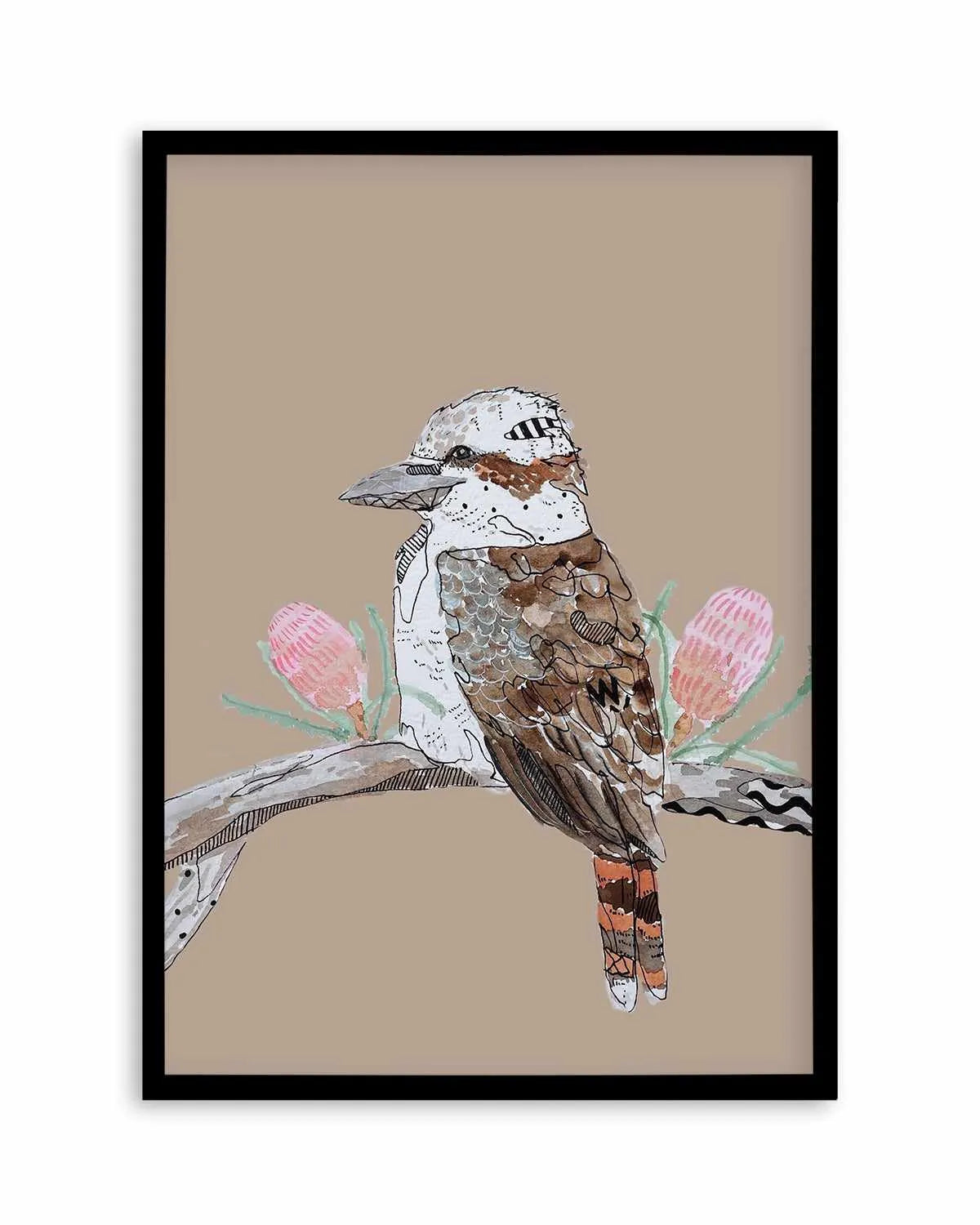 Kookaburra Beige by Maku Fenaroli | Art Print from Olive et Oriel where you can shop wallpaper and artworks online