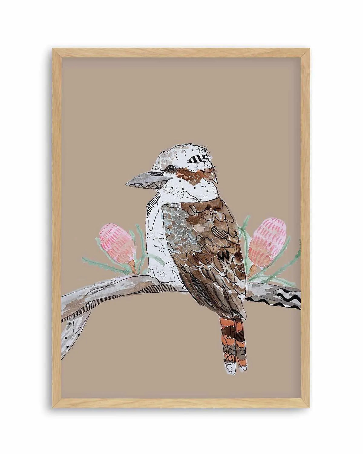 Kookaburra Beige by Maku Fenaroli | Art Print from Olive et Oriel where you can shop wallpaper and artworks online