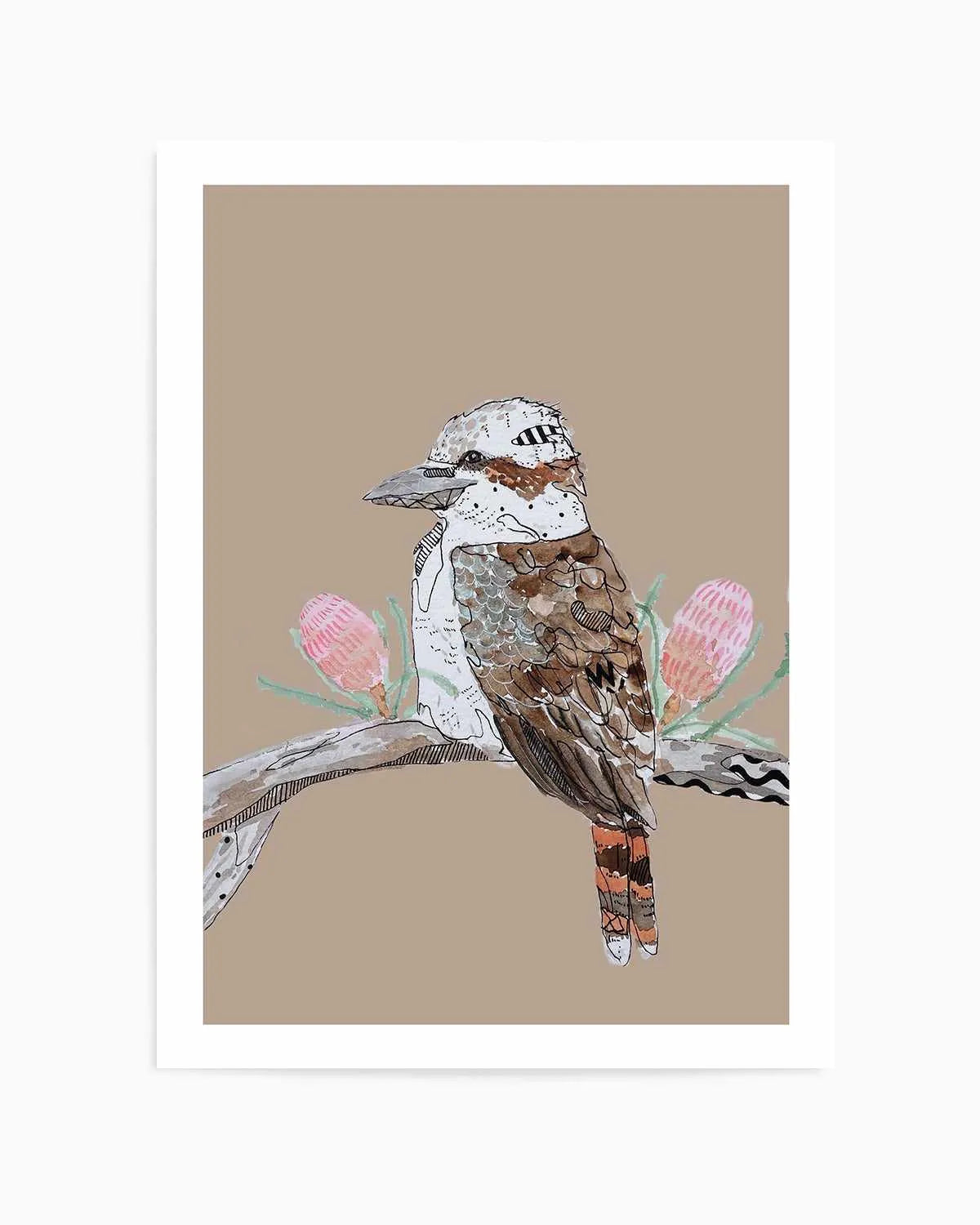 Kookaburra Beige by Maku Fenaroli | Art Print from Olive et Oriel where you can shop wallpaper and artworks online