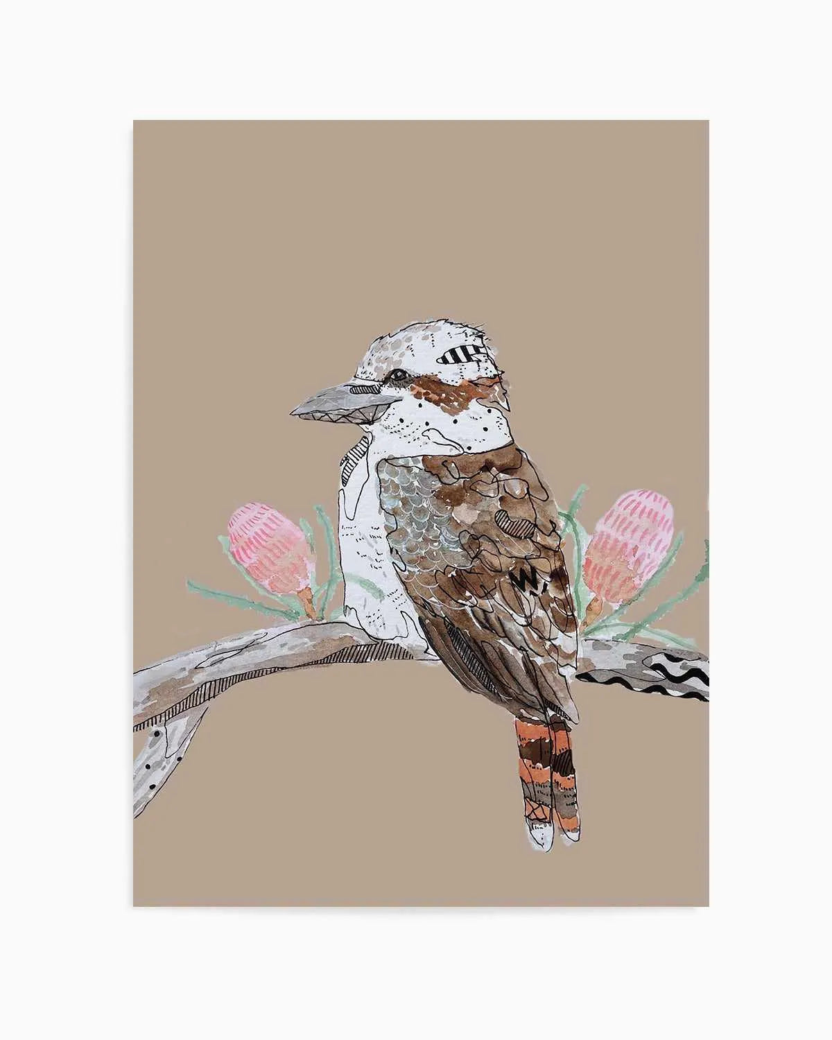 Kookaburra Beige by Maku Fenaroli | Art Print from Olive et Oriel where you can shop wallpaper and artworks online