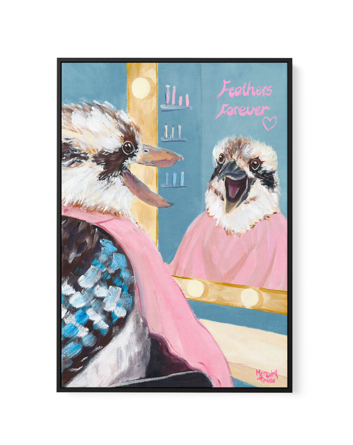 Kookaburra Featherdresser by Meredith Howse | Framed Canvas Art Print