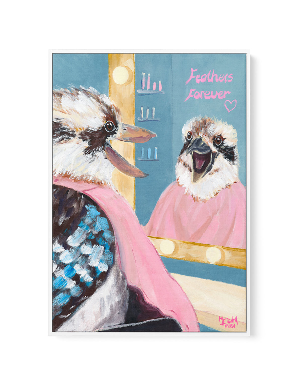 Kookaburra Featherdresser by Meredith Howse | Framed Canvas Art Print
