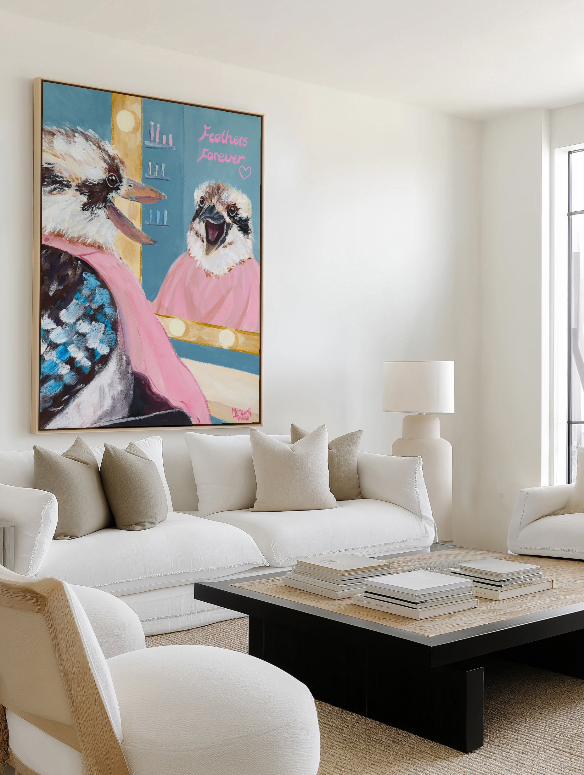 Kookaburra Featherdresser by Meredith Howse | Framed Canvas Art Print