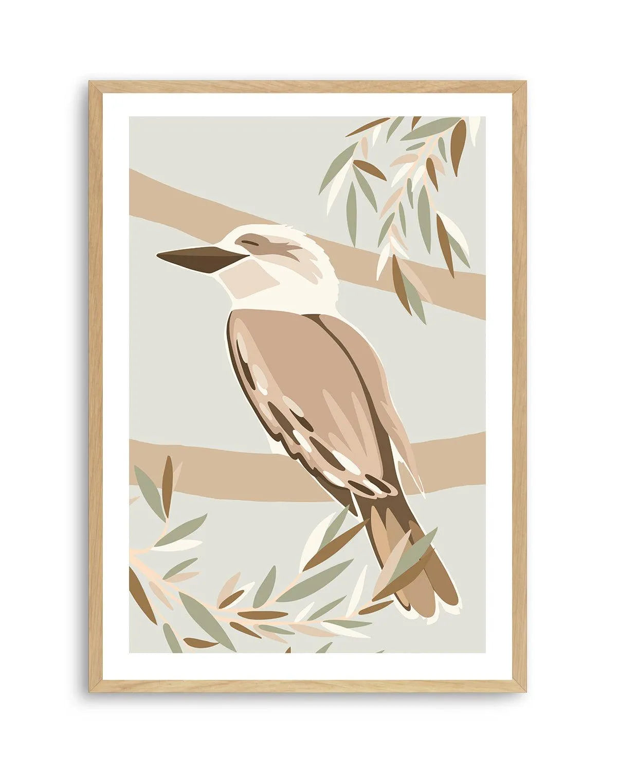 Cool as a KookaburraArt Print-PRINT-Olive et Oriel-Kristin-A5 | 5.8" x 8.3" | 14.8 x 21cm-Oak-With White Border-Buy-Australian-Art-Prints-Online-with-Olive-et-Oriel-Your-Artwork-Specialists-Austrailia-Decorate-With-Coastal-Photo-Wall-Art-Prints-From-Our-Beach-House-Artwork-Collection-Fine-Poster-and-Framed-Artwork