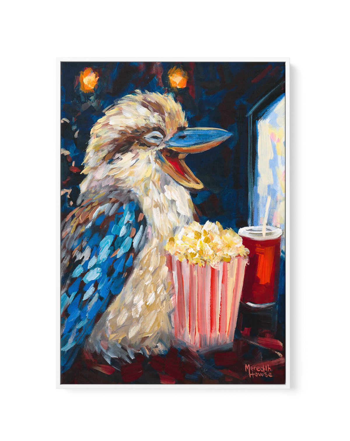 Kookaburra Popcorn by Meredith Howse | Framed Canvas Art Print