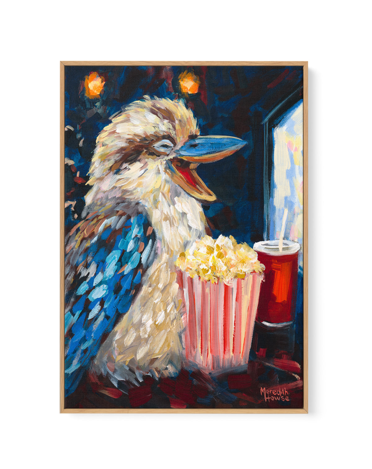 Kookaburra Popcorn by Meredith Howse | Framed Canvas Art Print