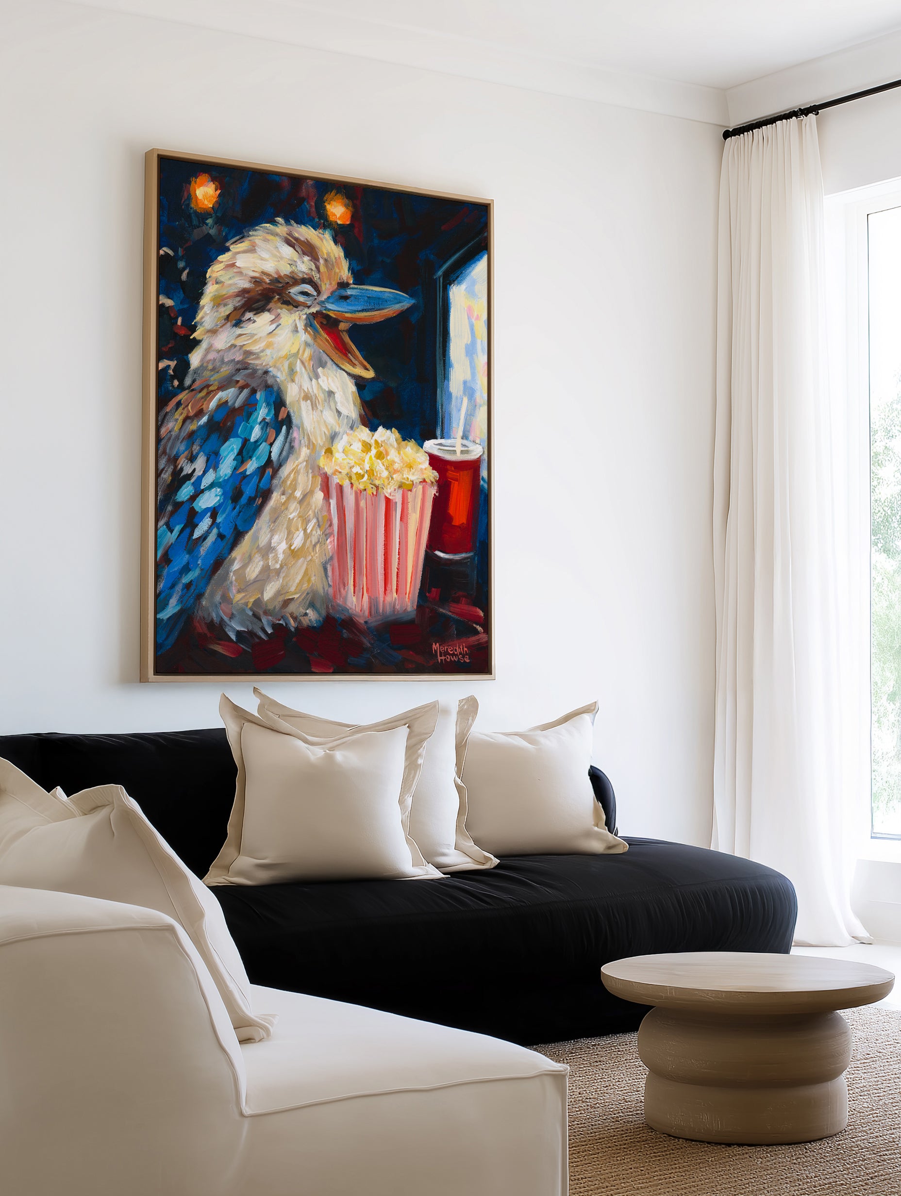 Kookaburra Popcorn by Meredith Howse | Framed Canvas Art Print