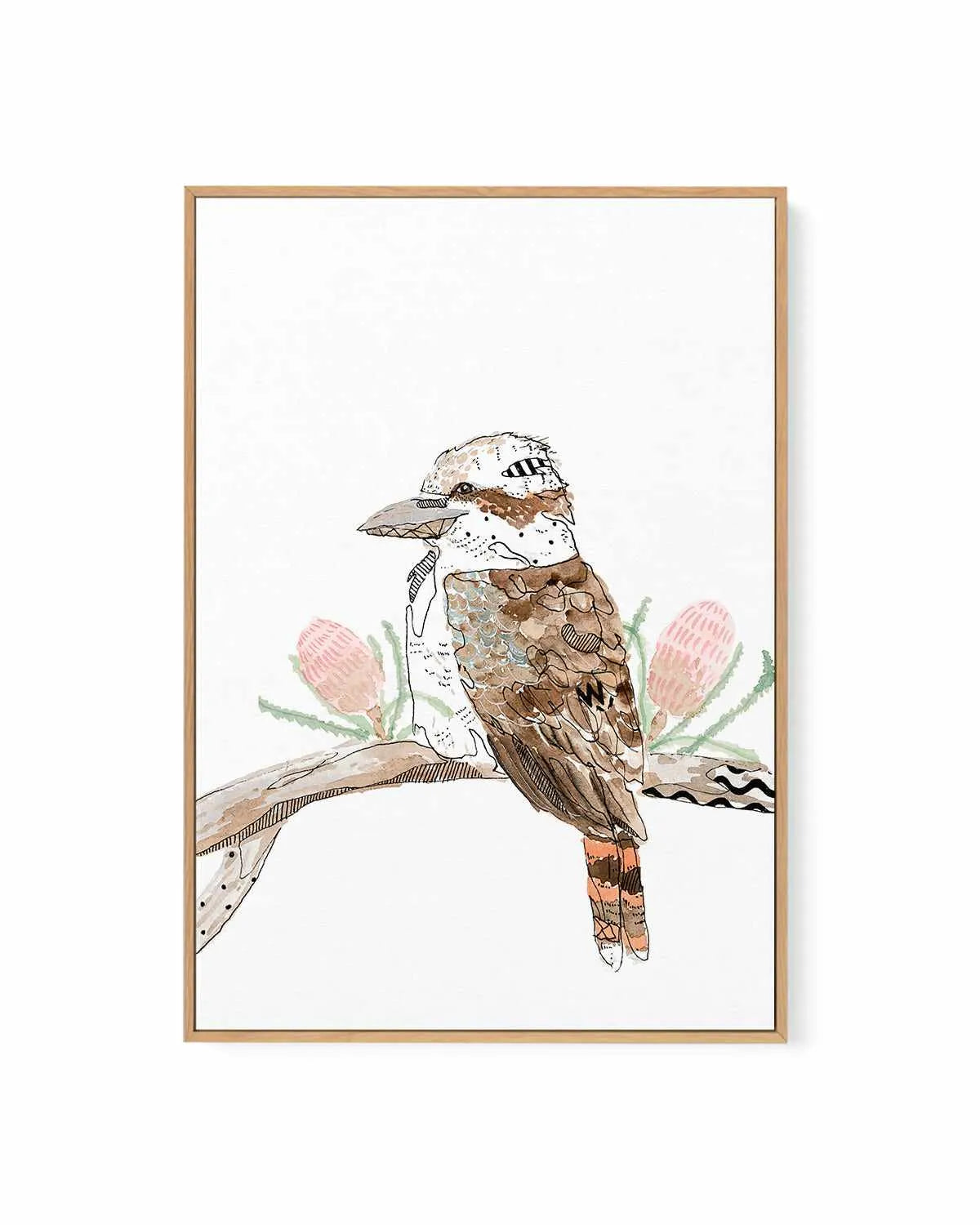 Kookaburra by Maku Fenaroli | Framed Canvas Art Print from Olive et Oriel where you can shop wallpaper and artworks online