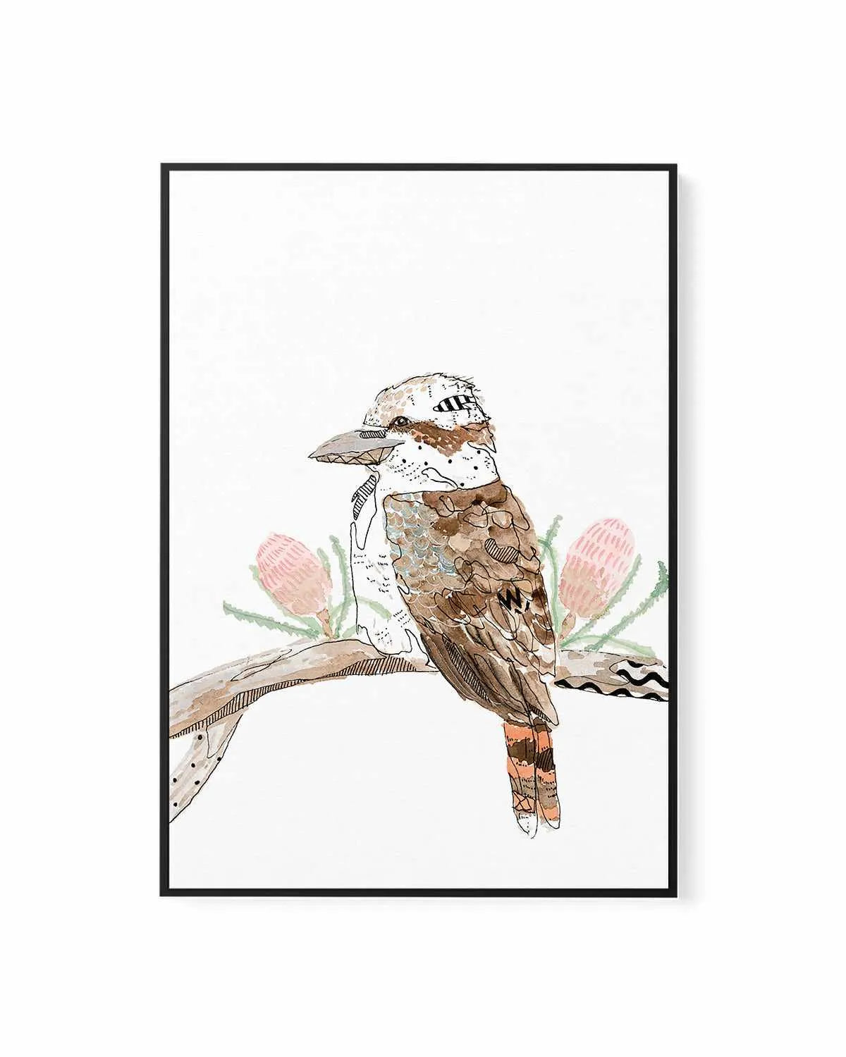 Kookaburra by Maku Fenaroli | Framed Canvas Art Print from Olive et Oriel where you can shop wallpaper and artworks online