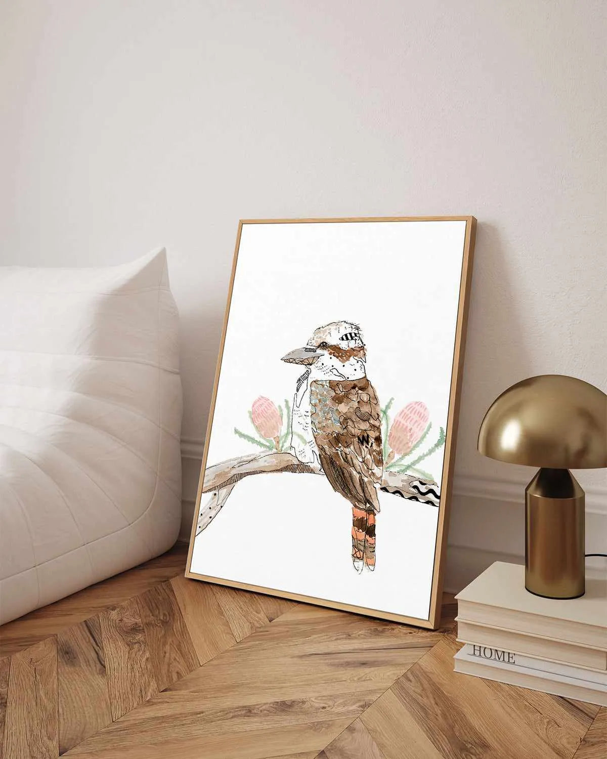 Kookaburra by Maku Fenaroli | Framed Canvas Art Print from Olive et Oriel where you can shop wallpaper and artworks online