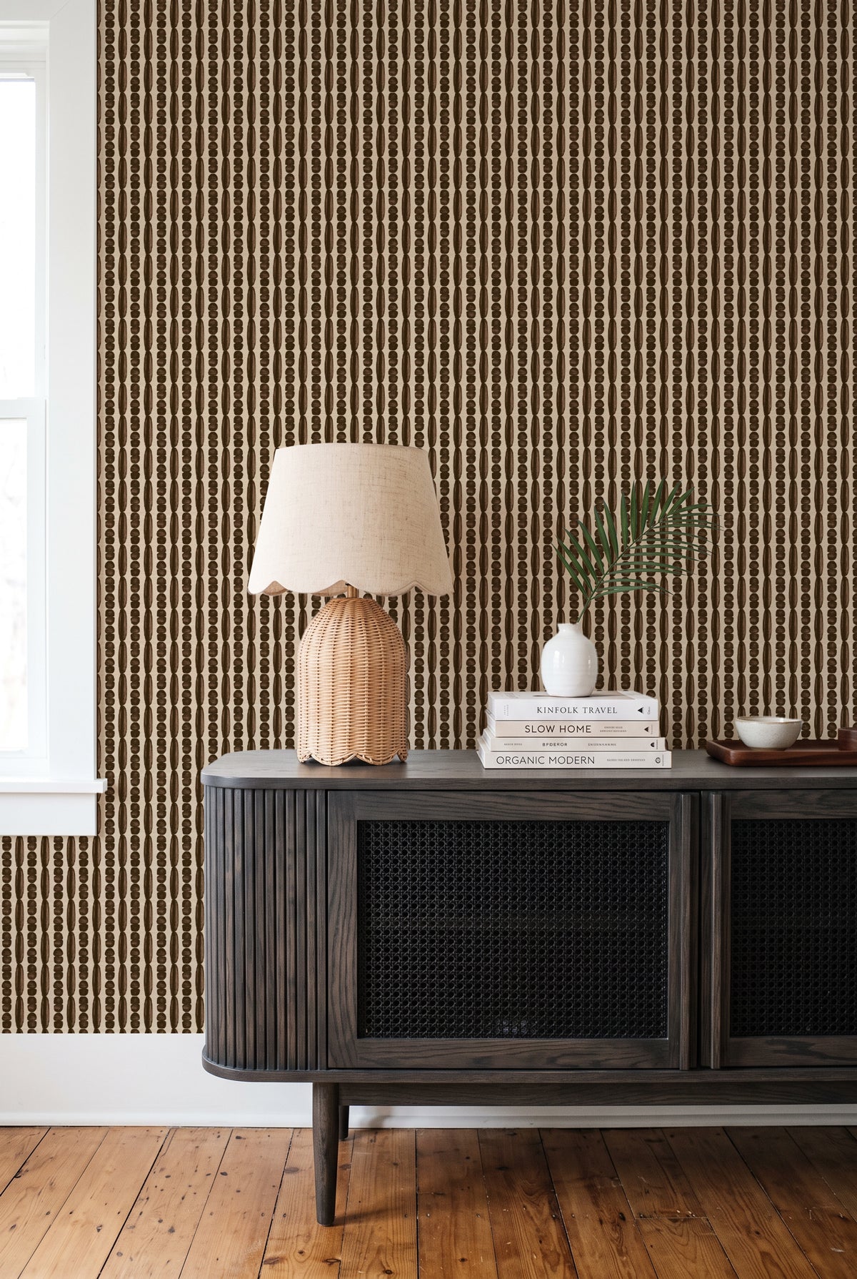 Kuba Stripe in Brown Wallpaper