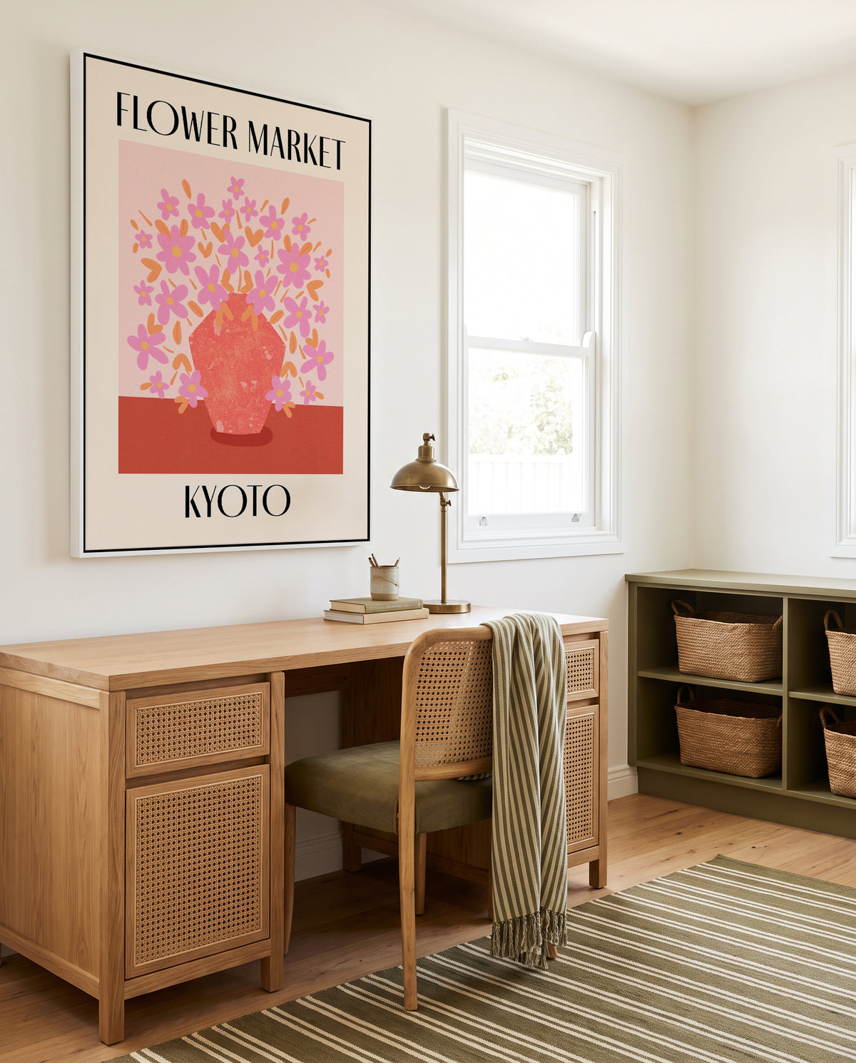 Kyoto Flower Market Bouquet by Dirkie Nell | Framed Canvas Art Print