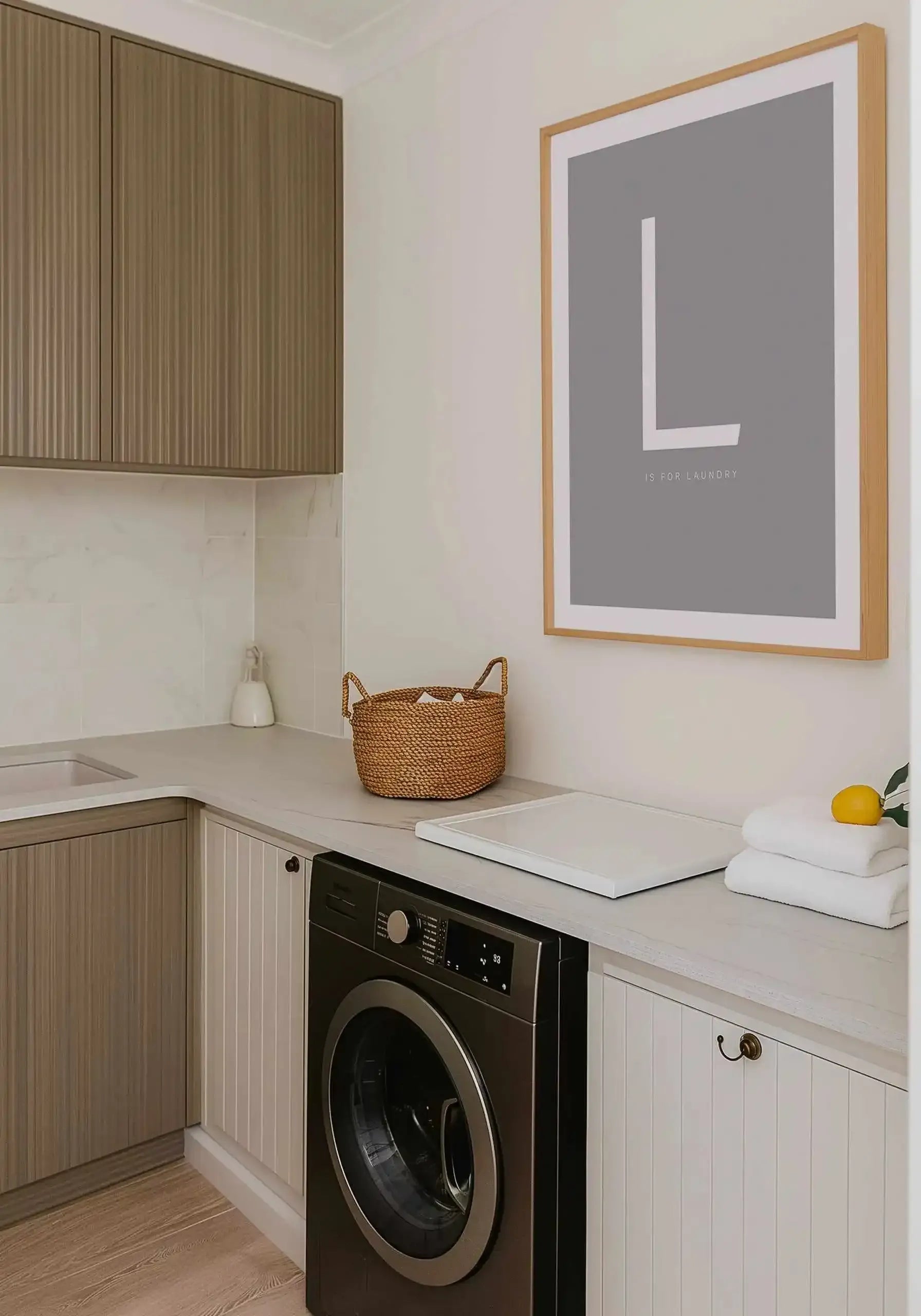 L is for Laundry Art Print from Olive et Oriel where you can shop wallpaper and artworks online