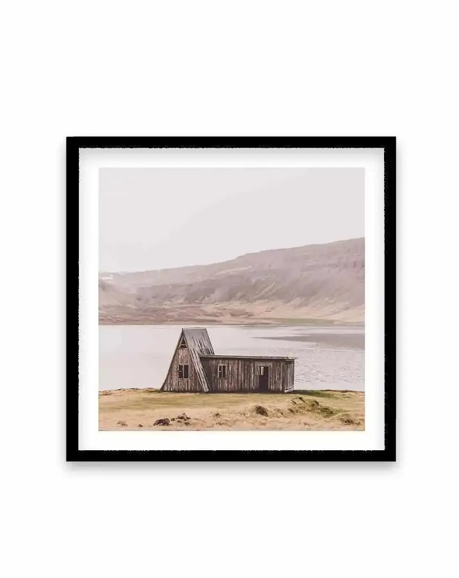 Lake Shack | SQ Art Print-PRINT-Olive et Oriel-Olive et Oriel-70x70 cm | 27.5" x 27.5"-Black-With White Border-Buy-Australian-Art-Prints-Online-with-Olive-et-Oriel-Your-Artwork-Specialists-Austrailia-Decorate-With-Coastal-Photo-Wall-Art-Prints-From-Our-Beach-House-Artwork-Collection-Fine-Poster-and-Framed-Artwork