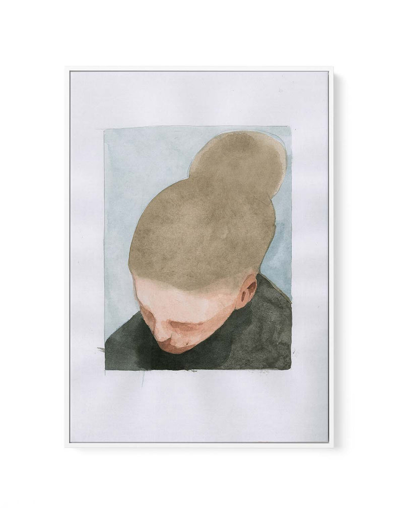 LEANING HEAD By Jorgen Hansson | Framed Canvas Art Print