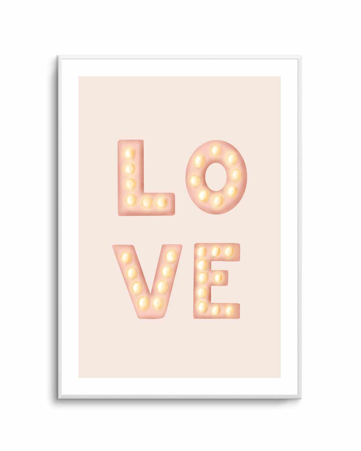 LOVE Light Letters Pink By Aminah Eleonora | Art Print