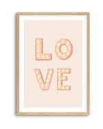 LOVE Light Letters Pink By Aminah Eleonora | Art Print