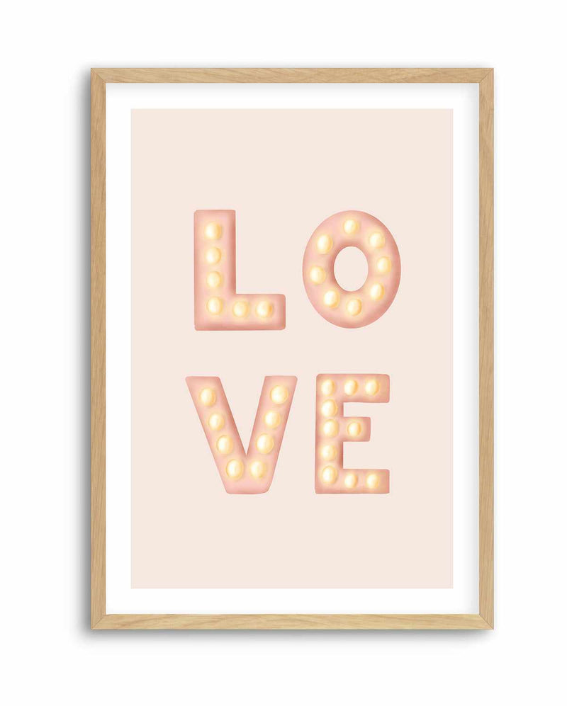 LOVE Light Letters Pink By Aminah Eleonora | Art Print