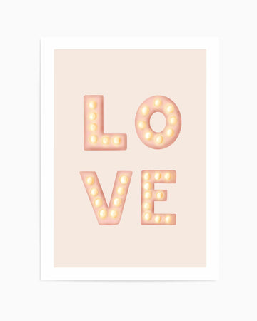 LOVE Light Letters Pink By Aminah Eleonora | Art Print from Olive et Oriel where you can shop wallpaper and artworks online