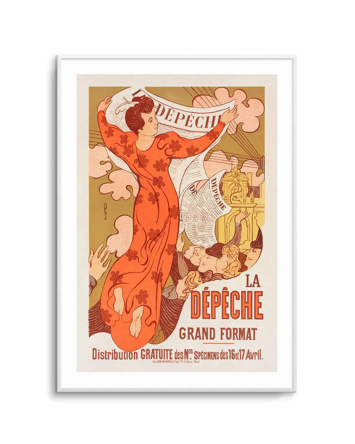 La Depeche Vintage Poster Art Print from Olive et Oriel where you can shop wallpaper and artworks online
