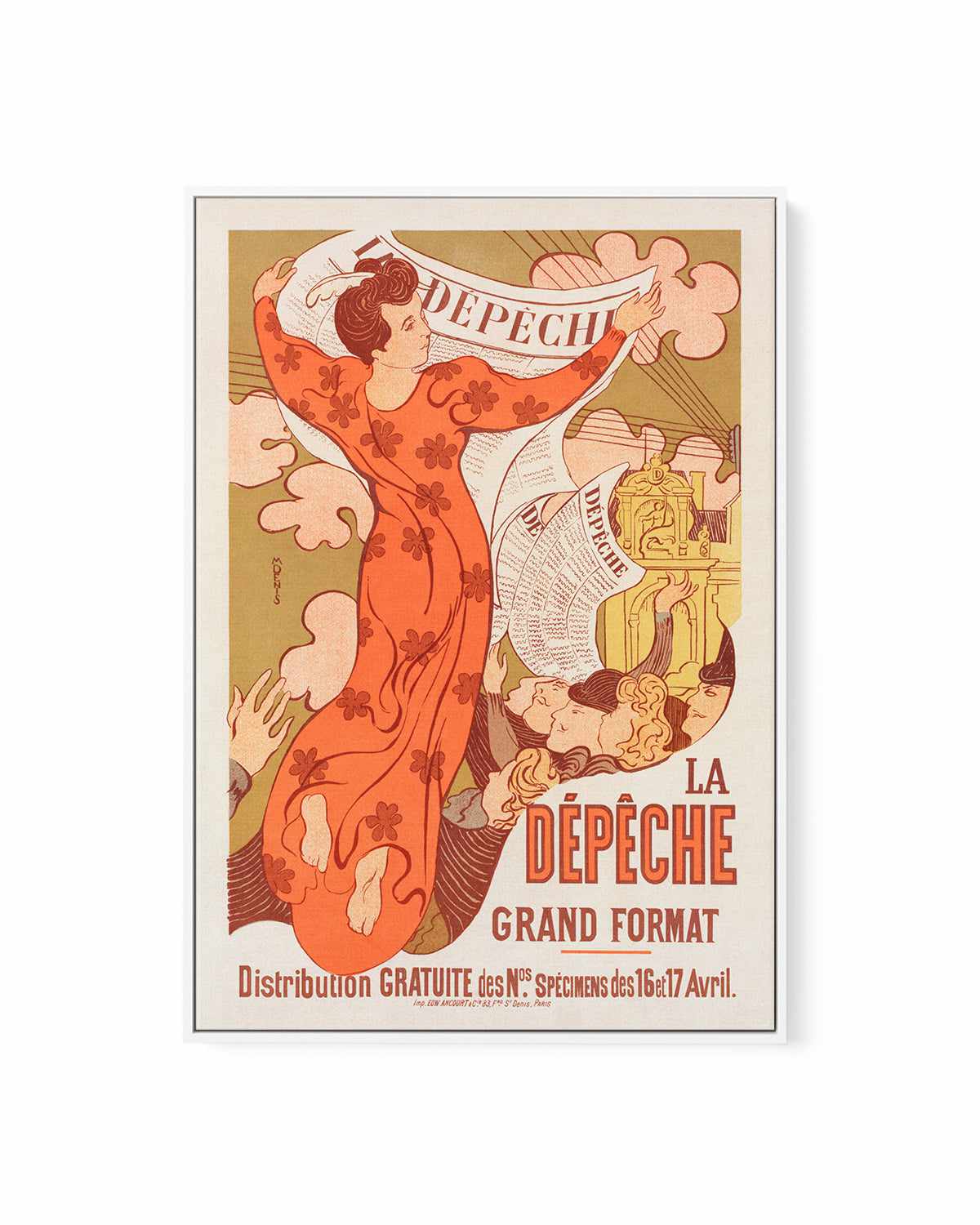 La Depeche Vintage Poster | Framed Canvas Art Print