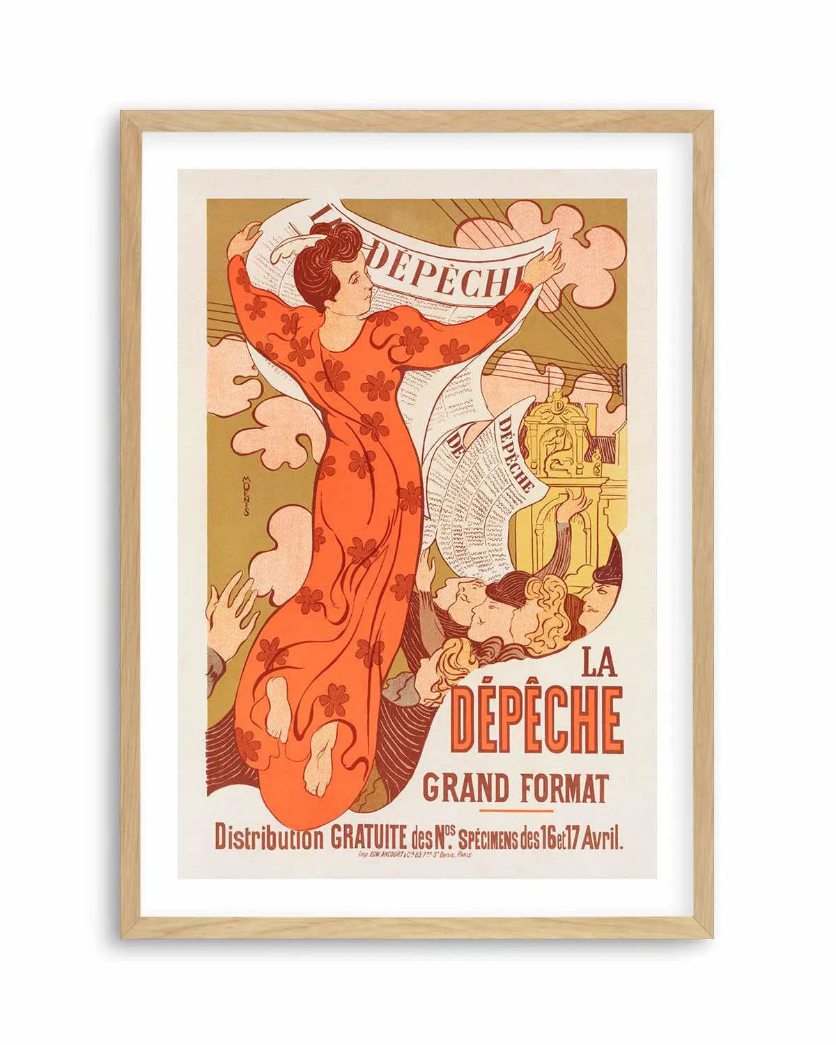 La Depeche Vintage Poster Art Print from Olive et Oriel where you can shop wallpaper and artworks online
