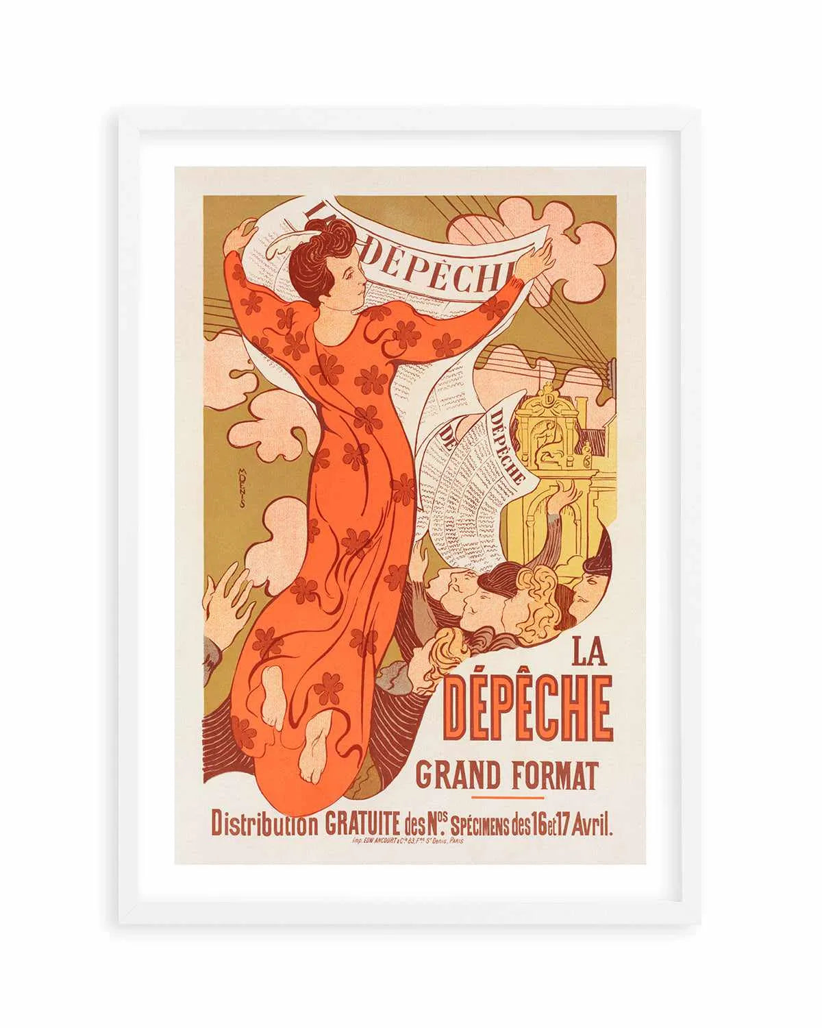 La Depeche Vintage Poster Art Print from Olive et Oriel where you can shop wallpaper and artworks online