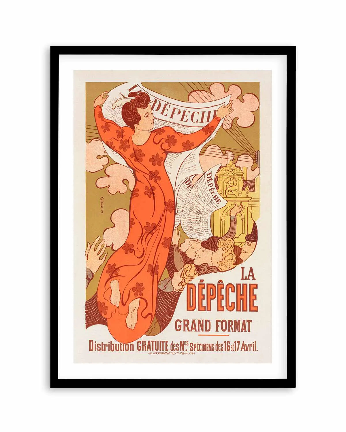 La Depeche Vintage Poster Art Print from Olive et Oriel where you can shop wallpaper and artworks online