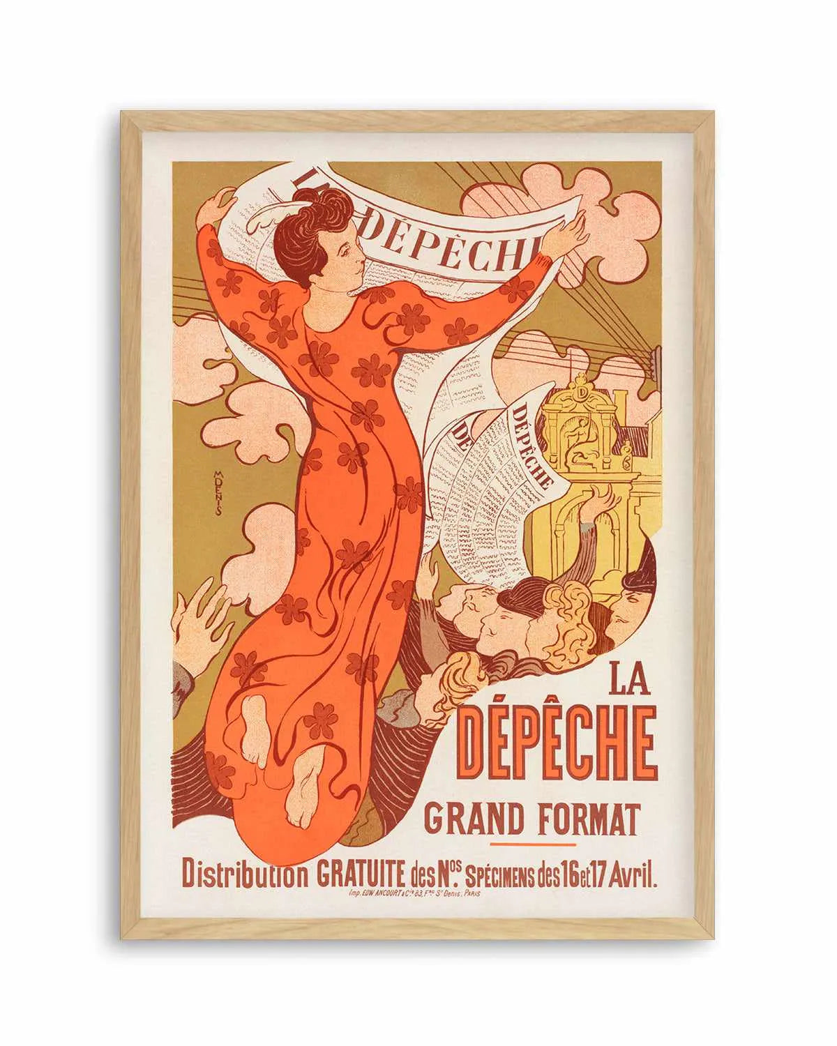 La Depeche Vintage Poster Art Print from Olive et Oriel where you can shop wallpaper and artworks online