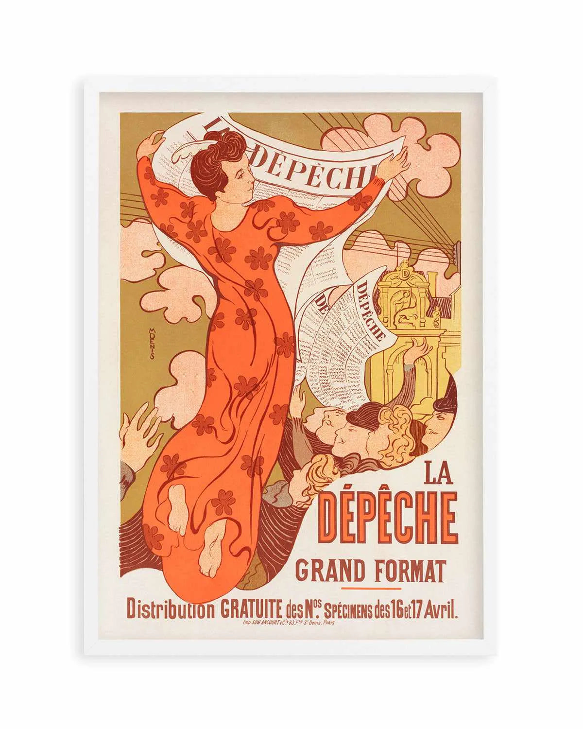 La Depeche Vintage Poster Art Print from Olive et Oriel where you can shop wallpaper and artworks online