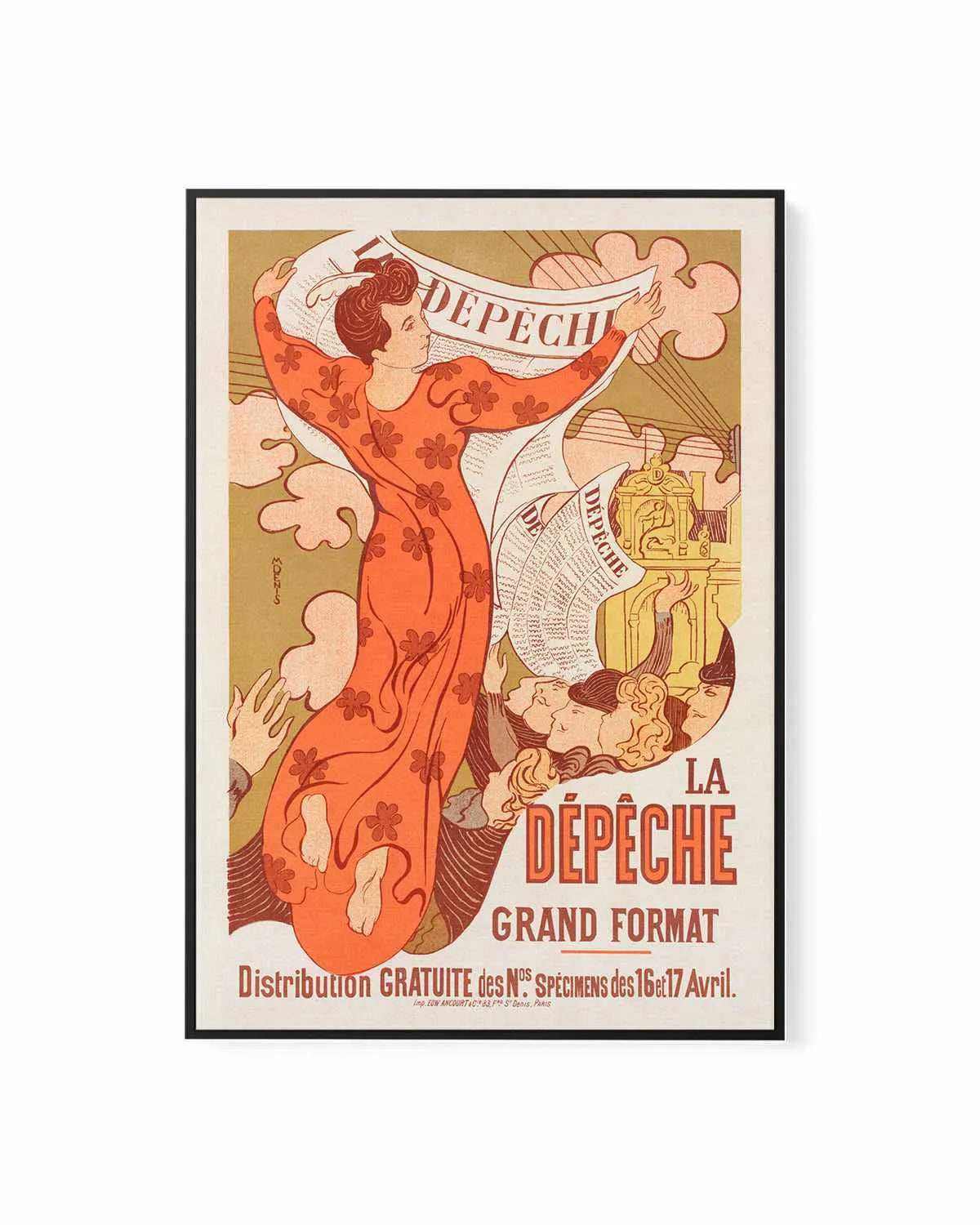 La Depeche Vintage Poster | Framed Canvas Art Print from Olive et Oriel where you can shop wallpaper and artworks online