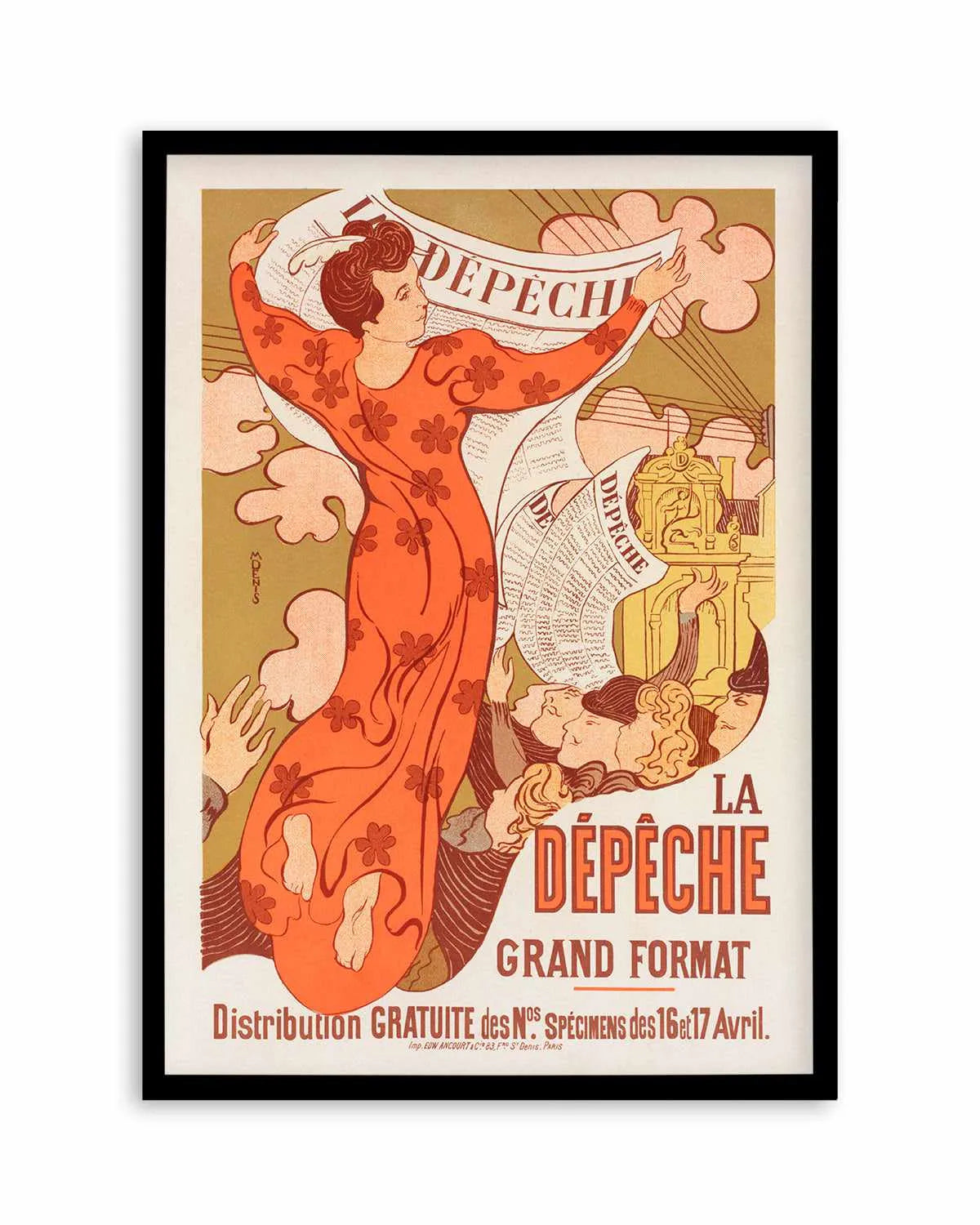 La Depeche Vintage Poster Art Print from Olive et Oriel where you can shop wallpaper and artworks online