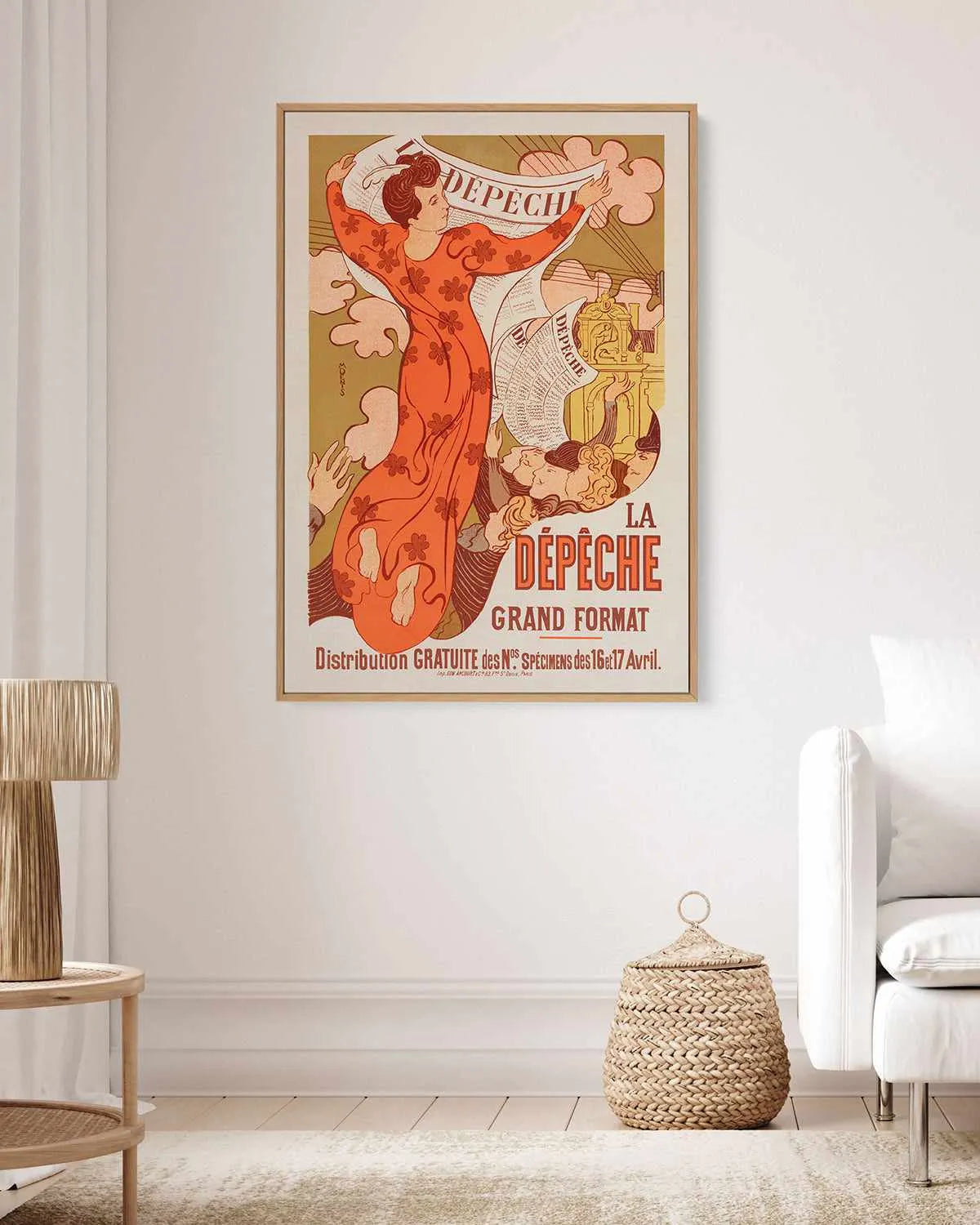 La Depeche Vintage Poster | Framed Canvas Art Print from Olive et Oriel where you can shop wallpaper and artworks online