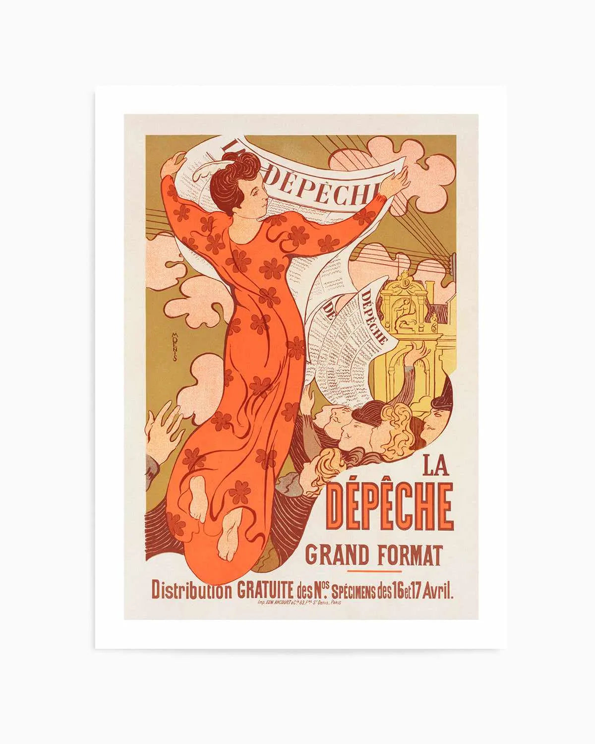 La Depeche Vintage Poster Art Print from Olive et Oriel where you can shop wallpaper and artworks online