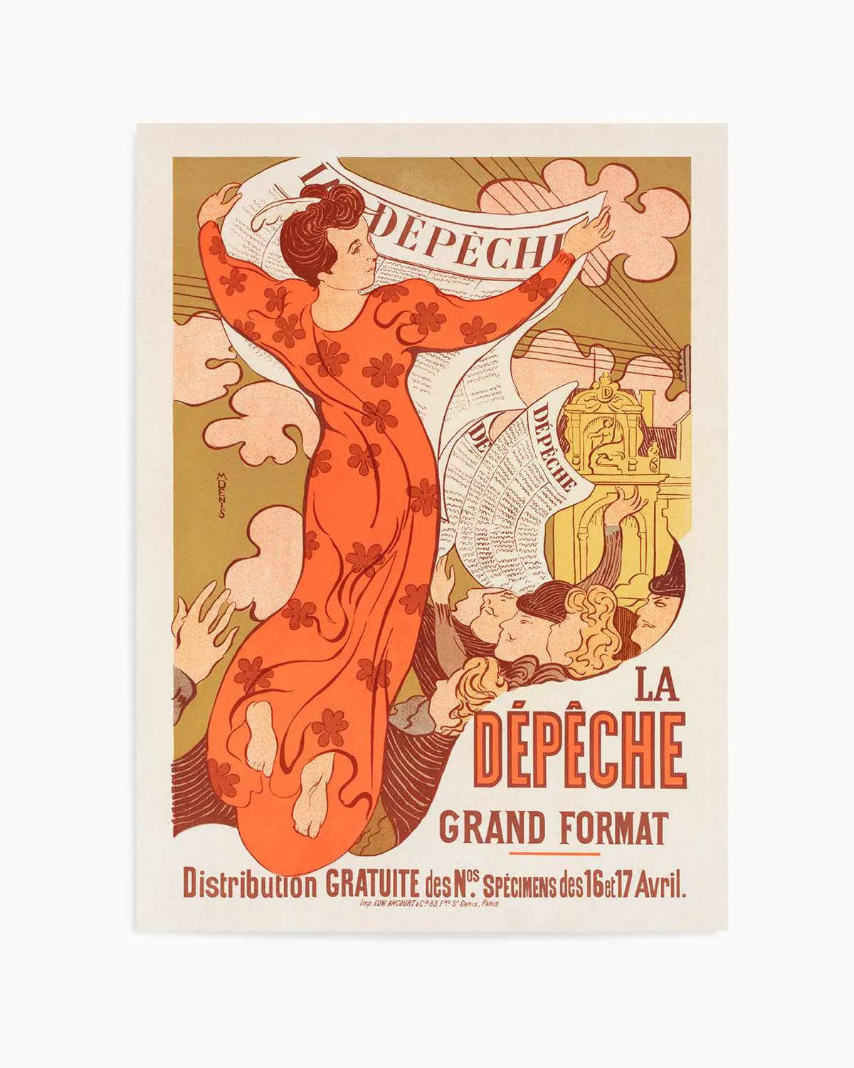 La Depeche Vintage Poster Art Print from Olive et Oriel where you can shop wallpaper and artworks online