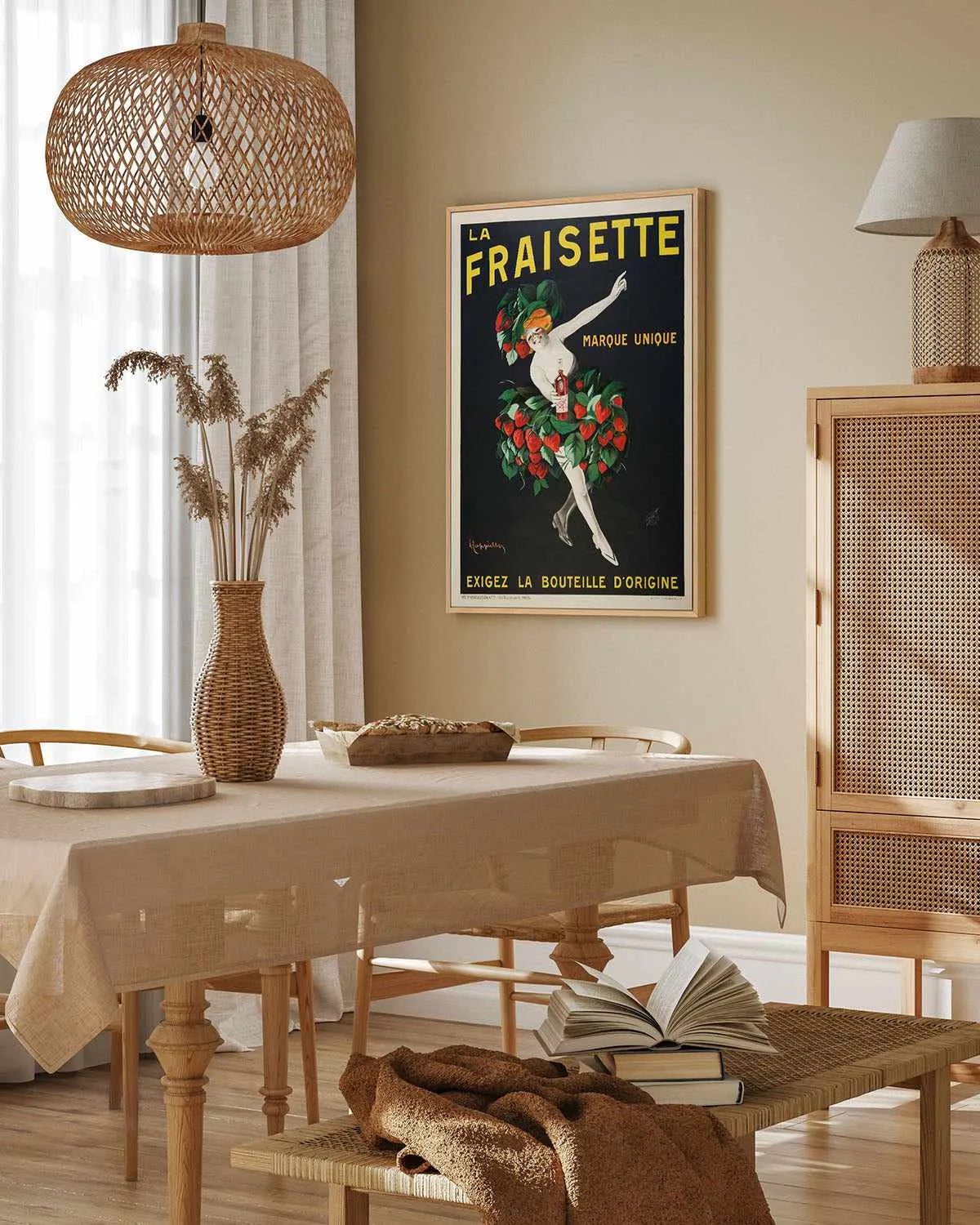 La Fraisette Vintage Poster | Framed Canvas Art Print from Olive et Oriel where you can shop wallpaper and artworks online