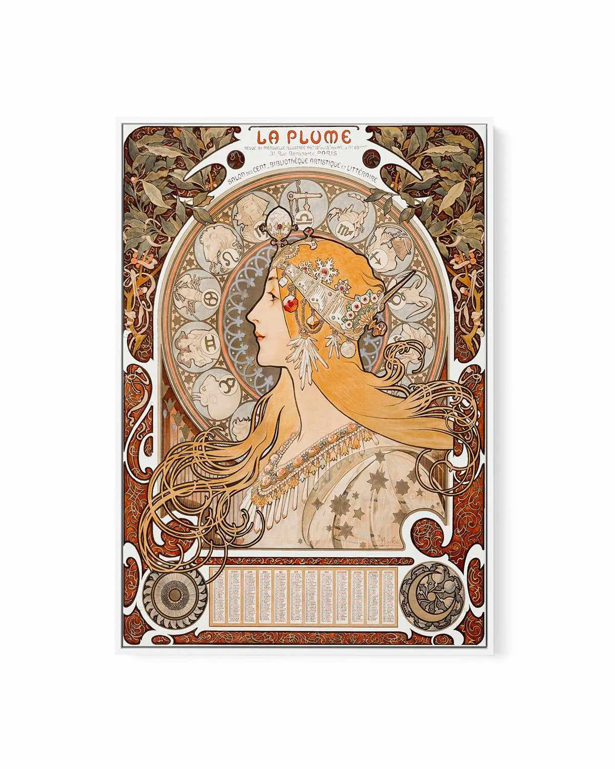 La Plume Vintage Poster | Framed Canvas Art Print from Olive et Oriel where you can shop wallpaper and artworks online