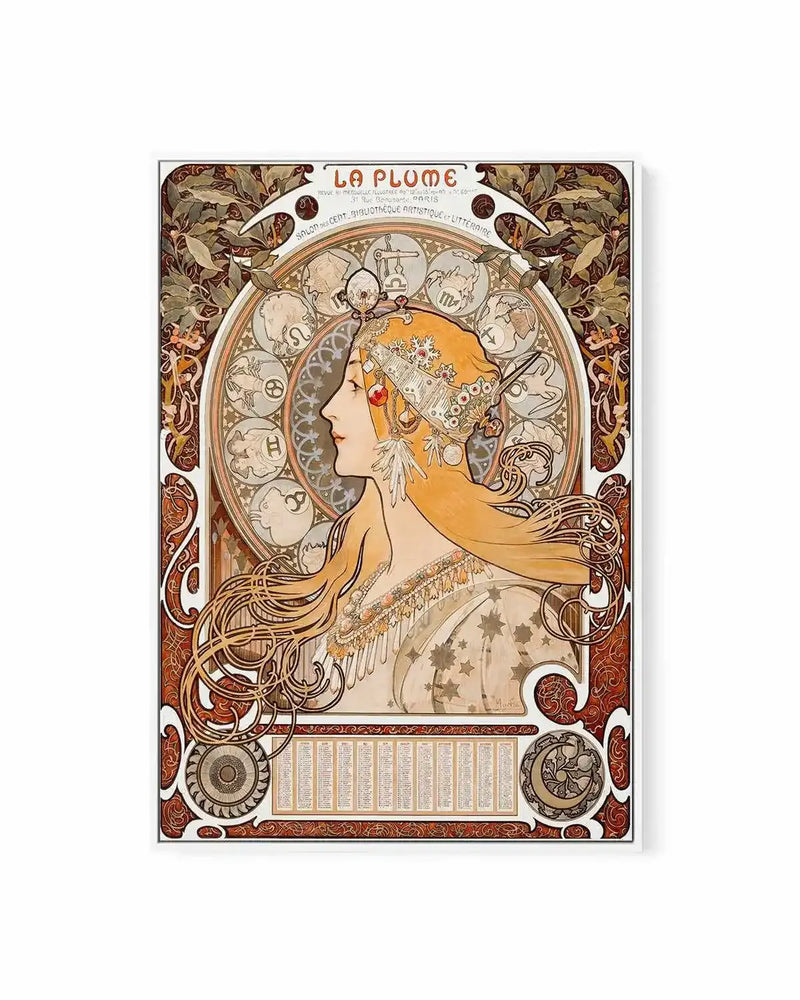 La Plume Vintage Poster | Framed Canvas Art Print from Olive et Oriel where you can shop wallpaper and artworks online